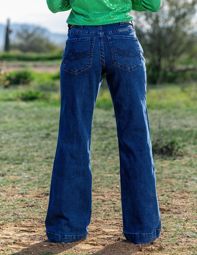 Dark Wide Leg Trouser Jeans by Cowgirl Tuff