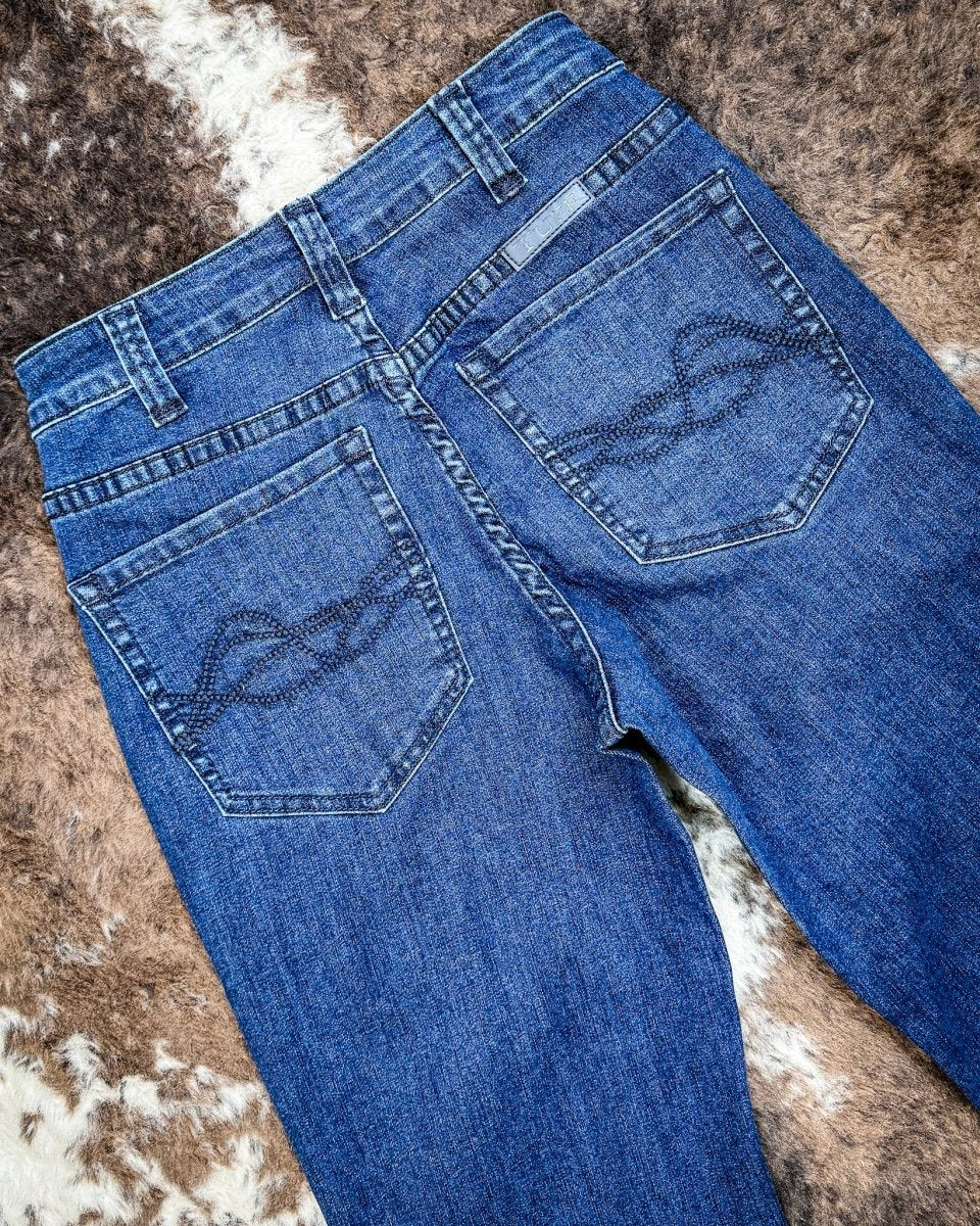 Dark Wide Leg Trouser Jeans by Cowgirl Tuff