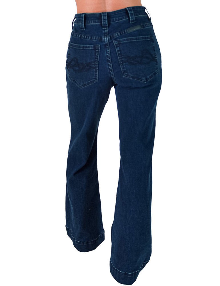 Dark Wide Leg Trouser Jeans by Cowgirl Tuff
