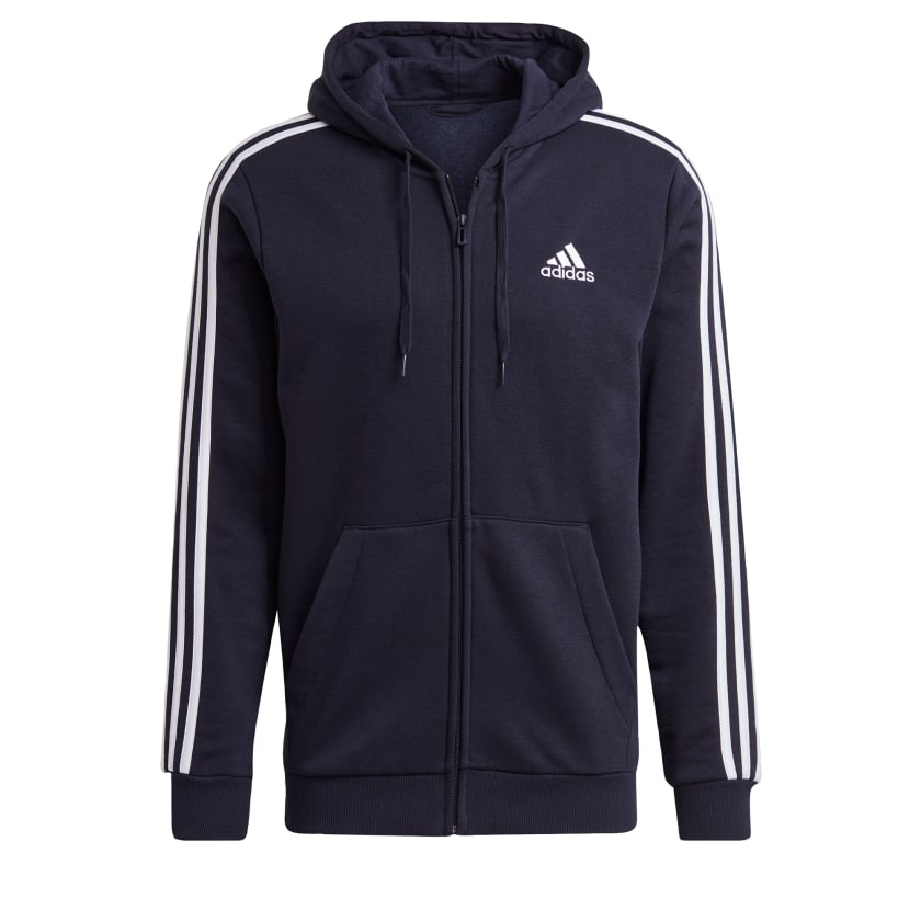 Men's adidas Essentials Fleece 3-Stripes Full-Zip Hoodie