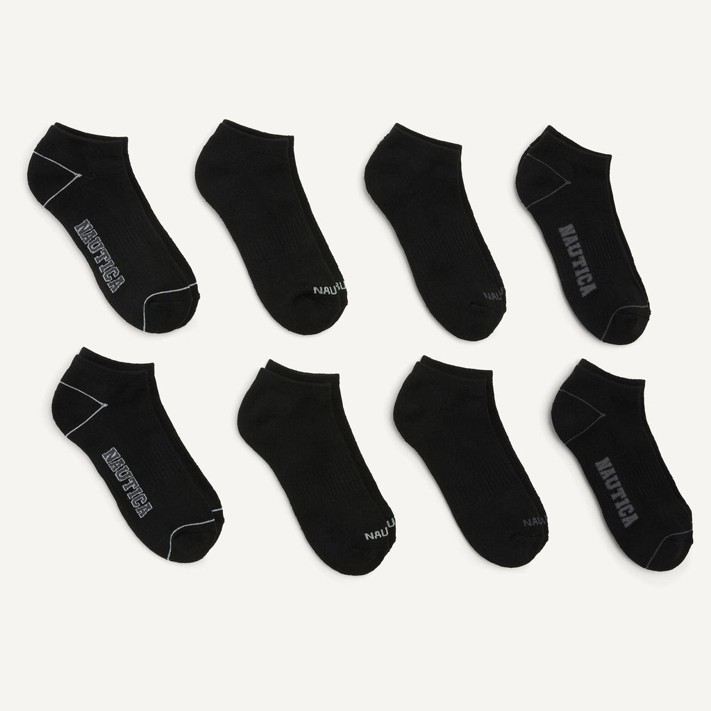 Nautica Mens Athletic Low Cut Socks, 8-Pack