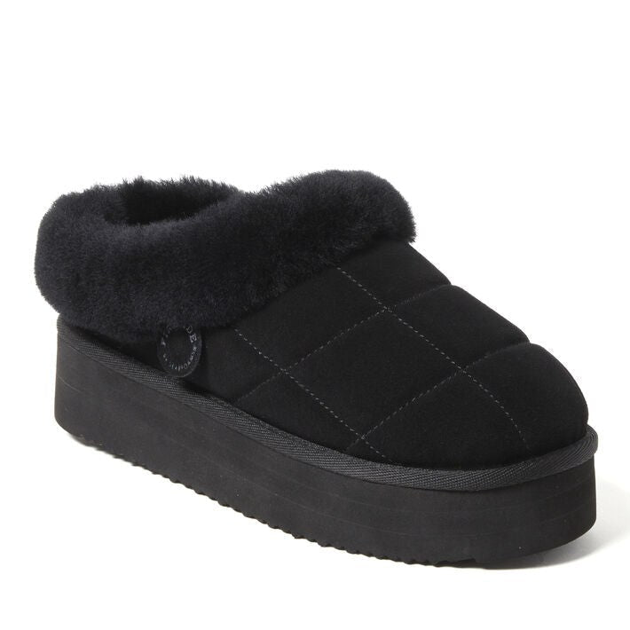 Dearfoams Bendigo Puff Platform Shearling Clog – Women's