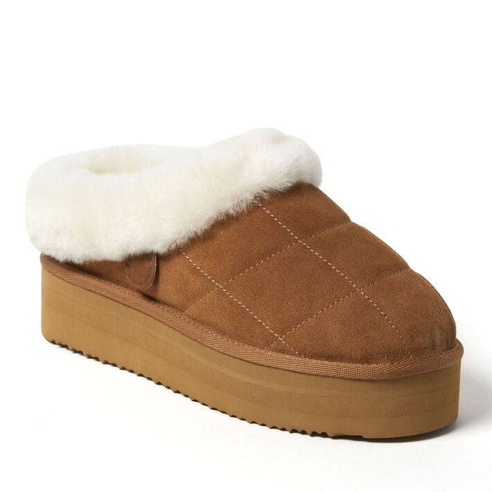 Dearfoams Bendigo Puff Platform Shearling Clog – Women's