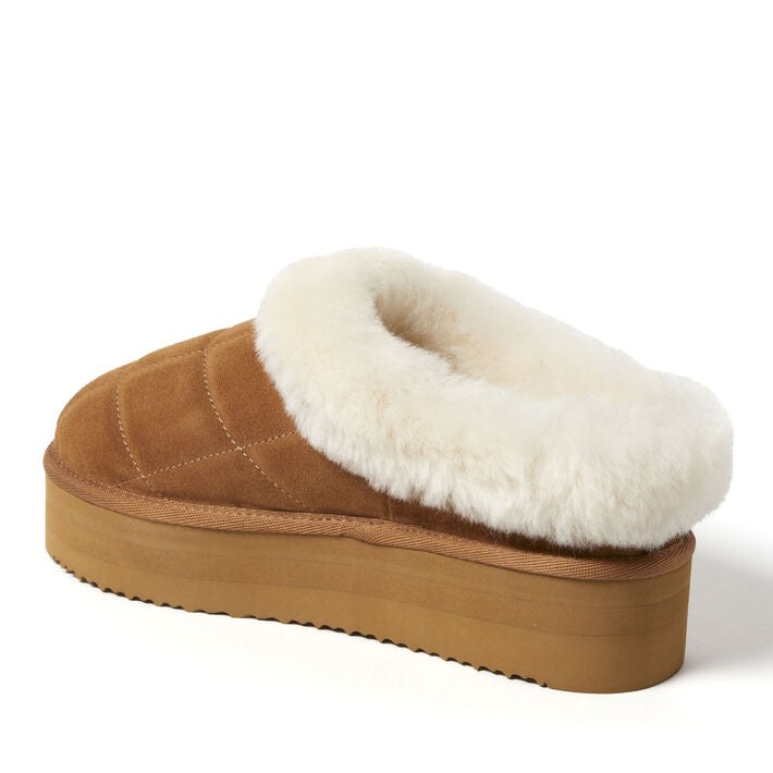 Dearfoams Bendigo Puff Platform Shearling Clog – Women's