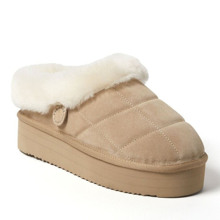 Dearfoams Bendigo Puff Platform Shearling Clog – Women's