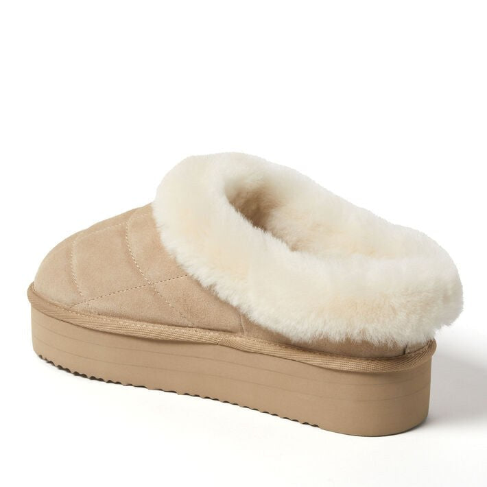 Dearfoams Bendigo Puff Platform Shearling Clog – Women's