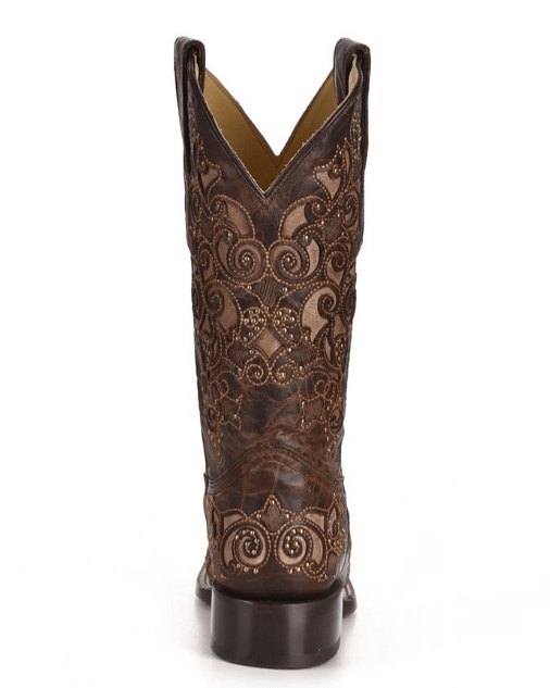 Desert Blossom Square Toe Boots in Brown by Corral
