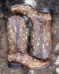 Desert Blossom Square Toe Boots in Brown by Corral