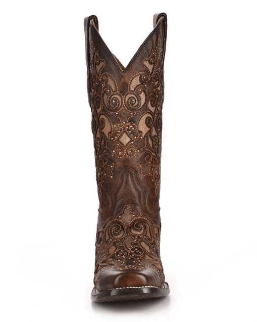 Desert Blossom Square Toe Boots in Brown by Corral