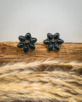 Desert Daisy Fashion Stud Earrings in Black
