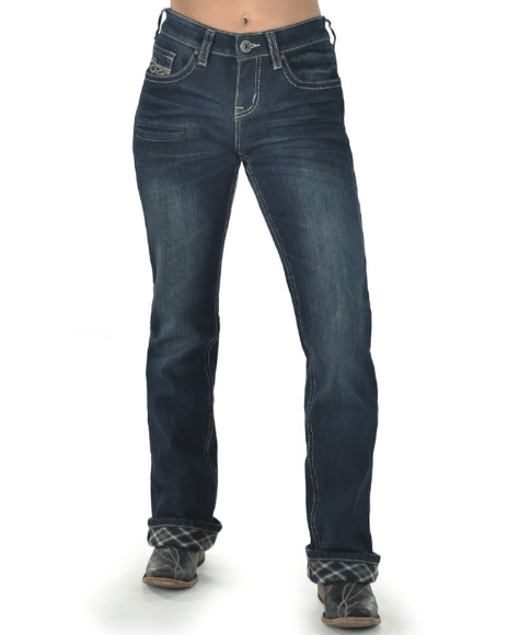 DFMI Dark Flannel Bootcut Jeans by Cowgirl Tuff