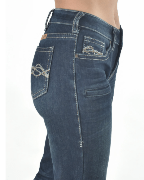 DFMI Dark Flannel Bootcut Jeans by Cowgirl Tuff