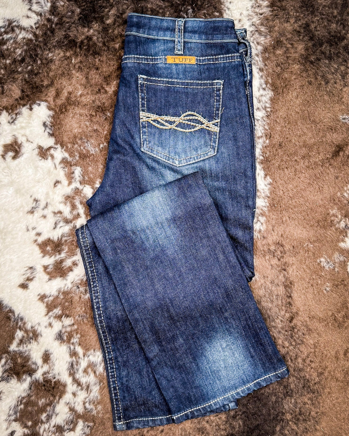 DFMI Dark Flannel Bootcut Jeans by Cowgirl Tuff