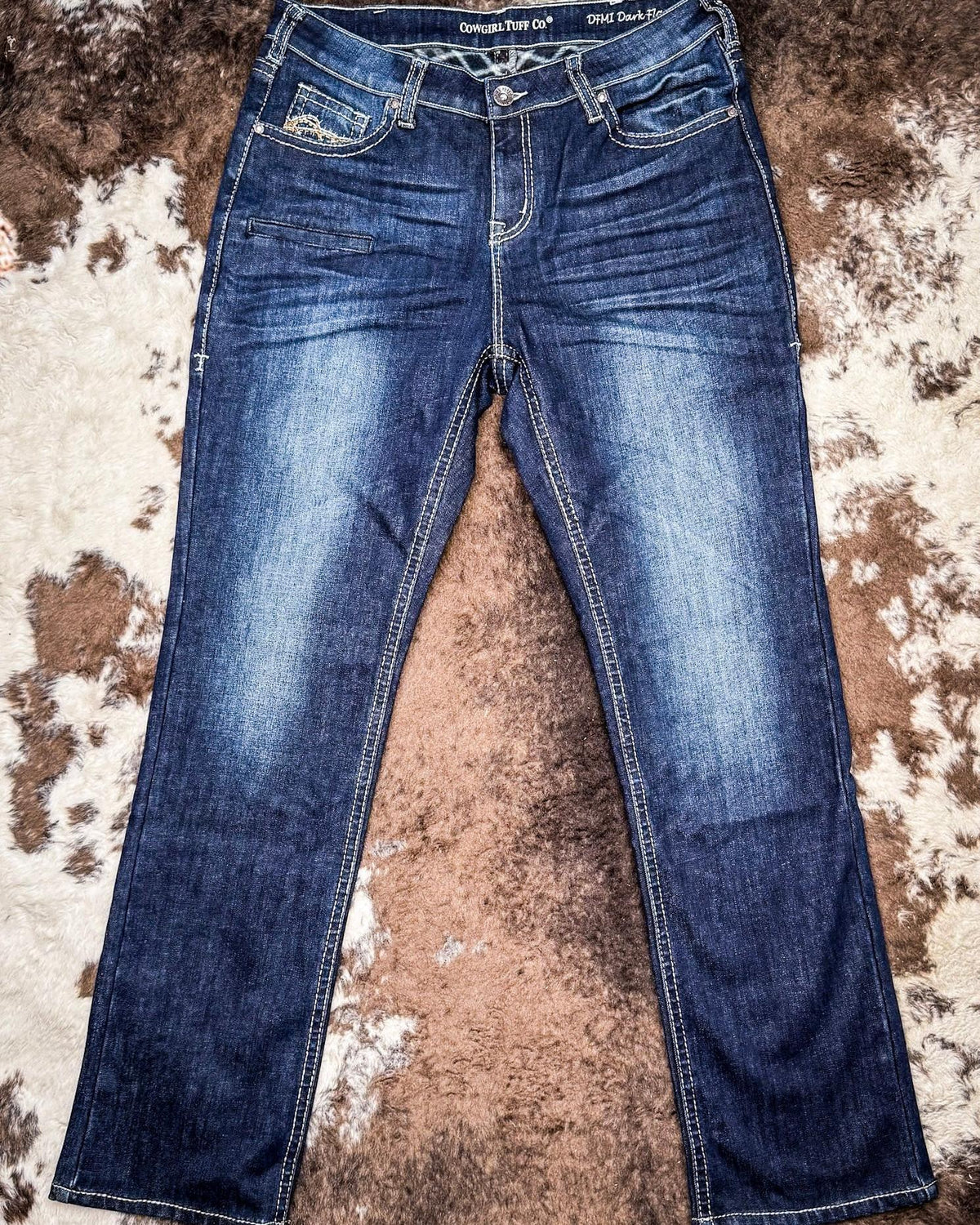 DFMI Dark Flannel Bootcut Jeans by Cowgirl Tuff