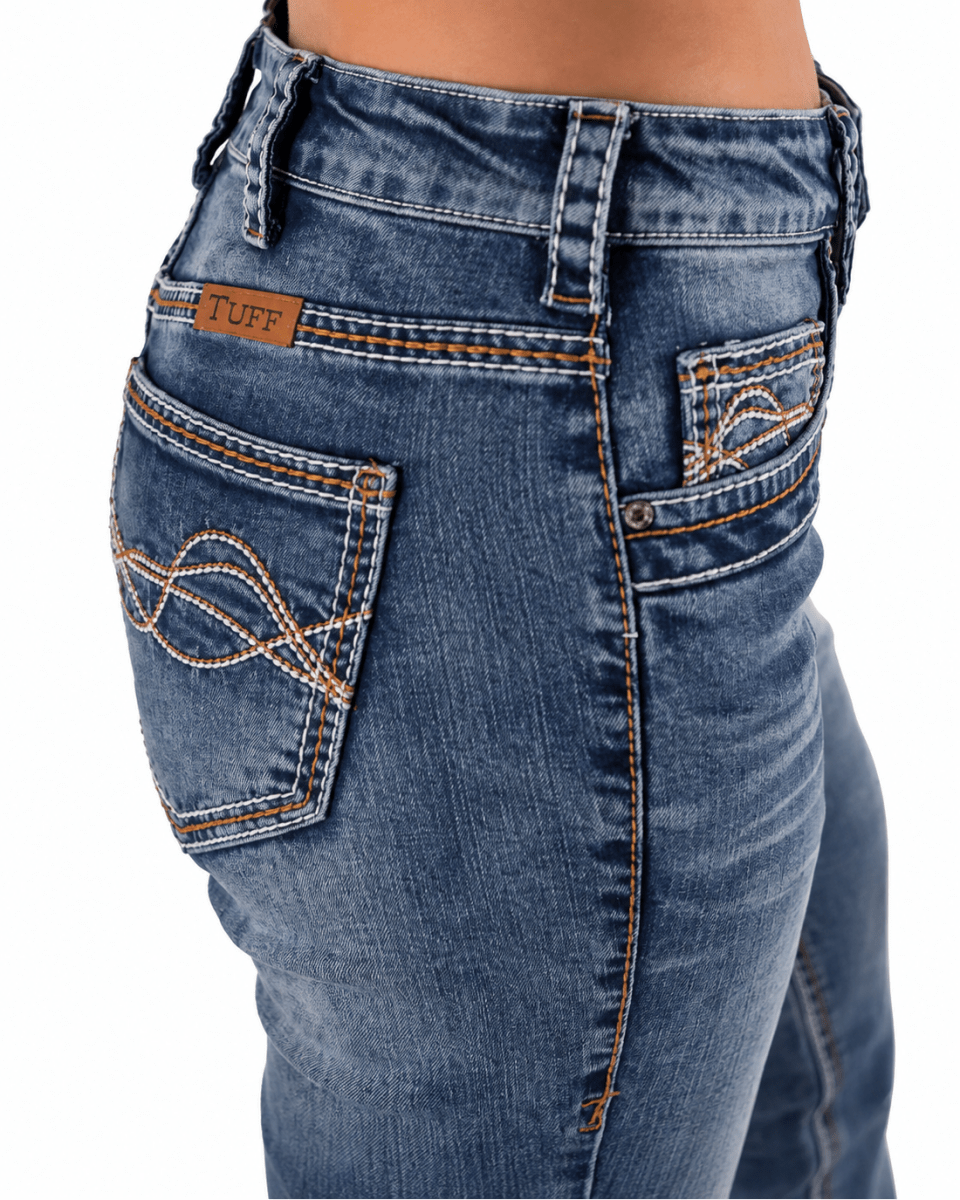 DFMI Faded Bootcut Jeans in Medium Wash by Cowgirl Tuff