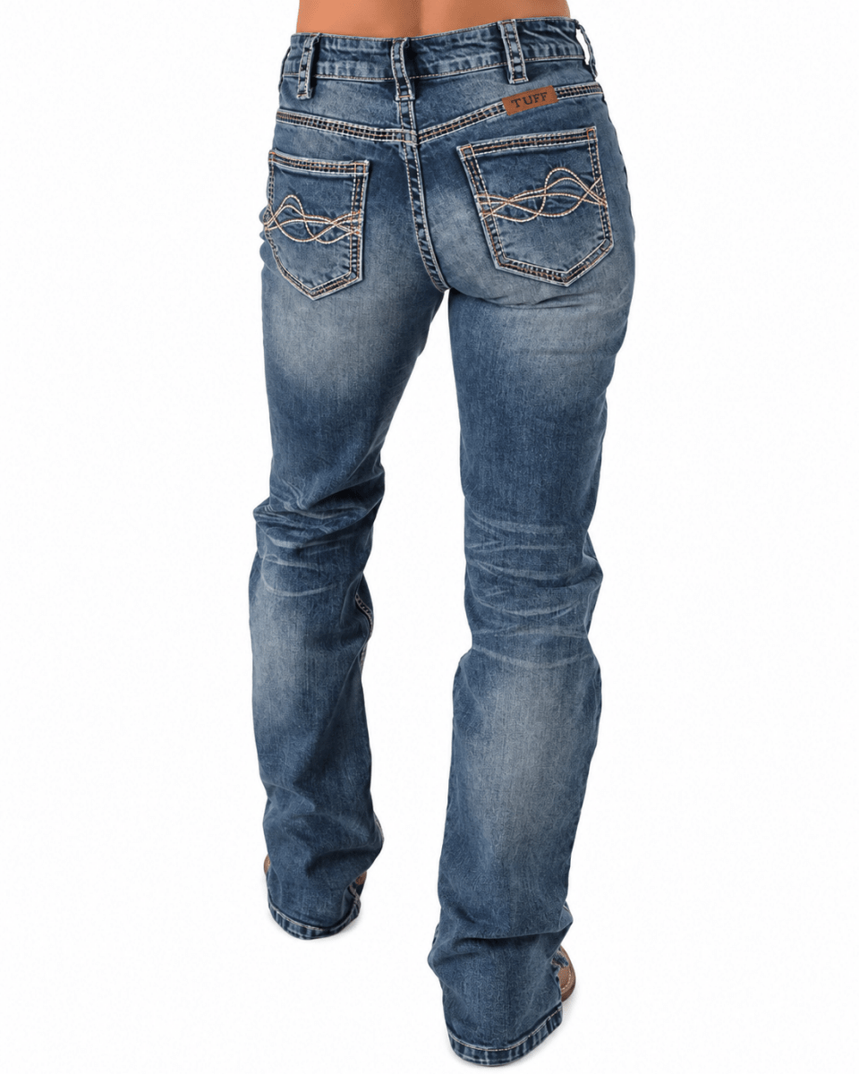 DFMI Faded Bootcut Jeans in Medium Wash by Cowgirl Tuff