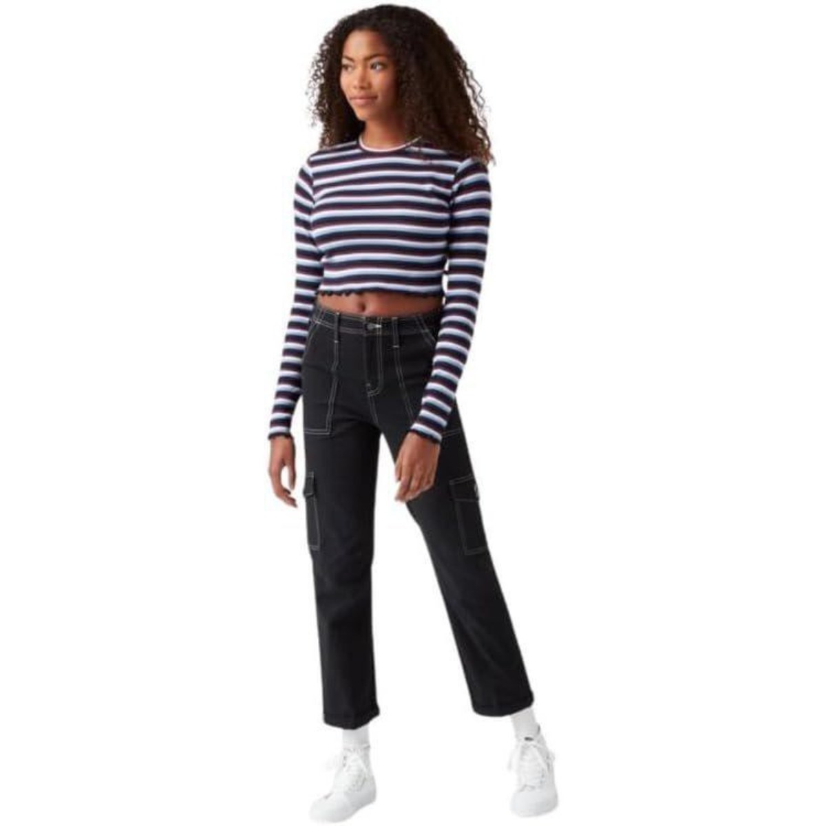 Dickies Striped Long Sleeve Cropped T-Shirt – Women's