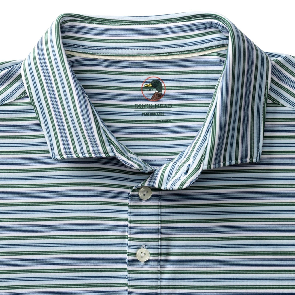 Duckhead Long Drive Stripe Performance Polo – Men's