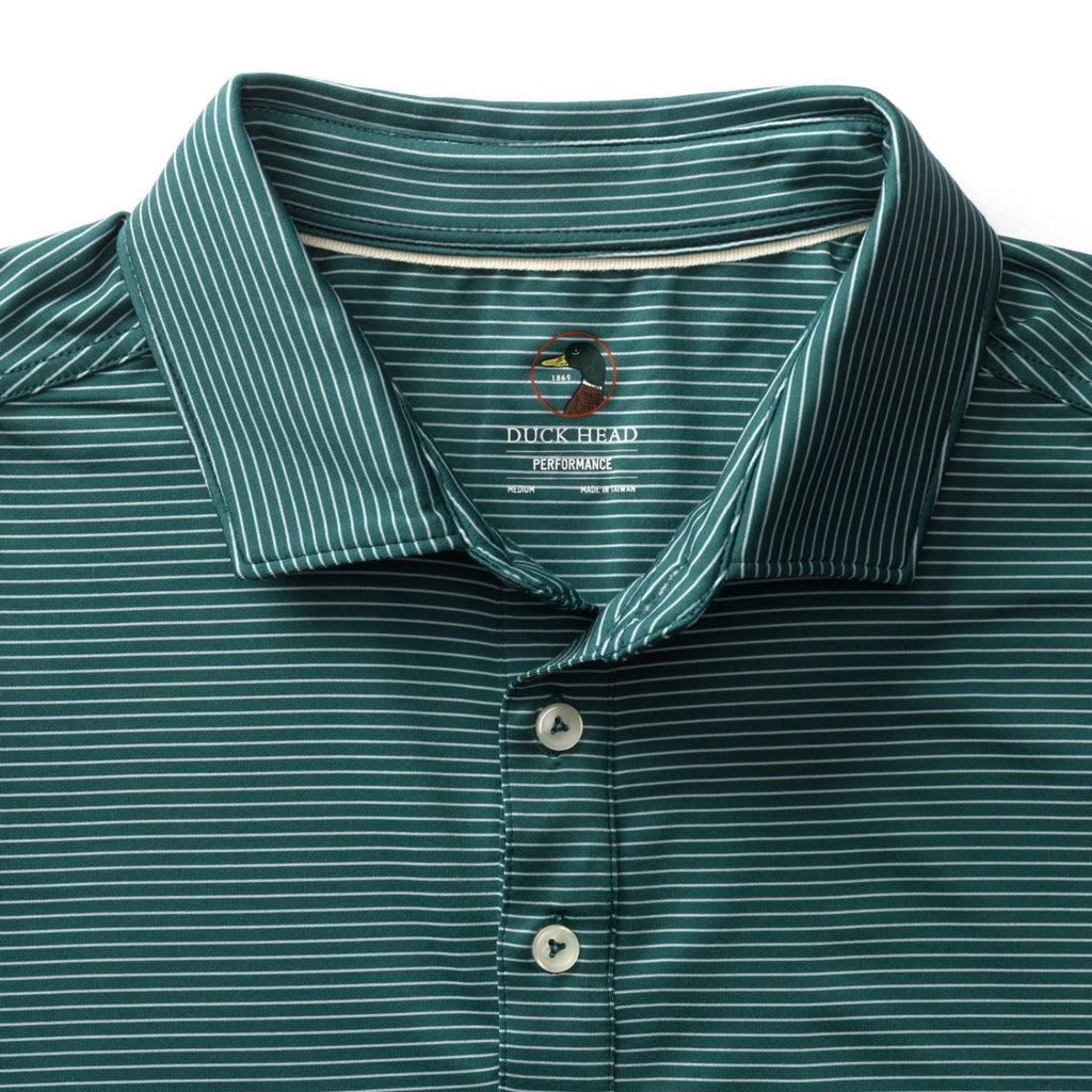 Duckhead Long Drive Stripe Performance Polo – Men's