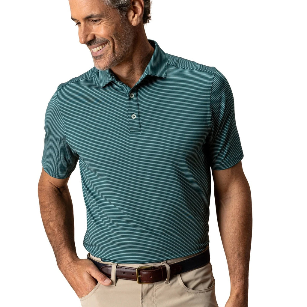 Duckhead Long Drive Stripe Performance Polo – Men's