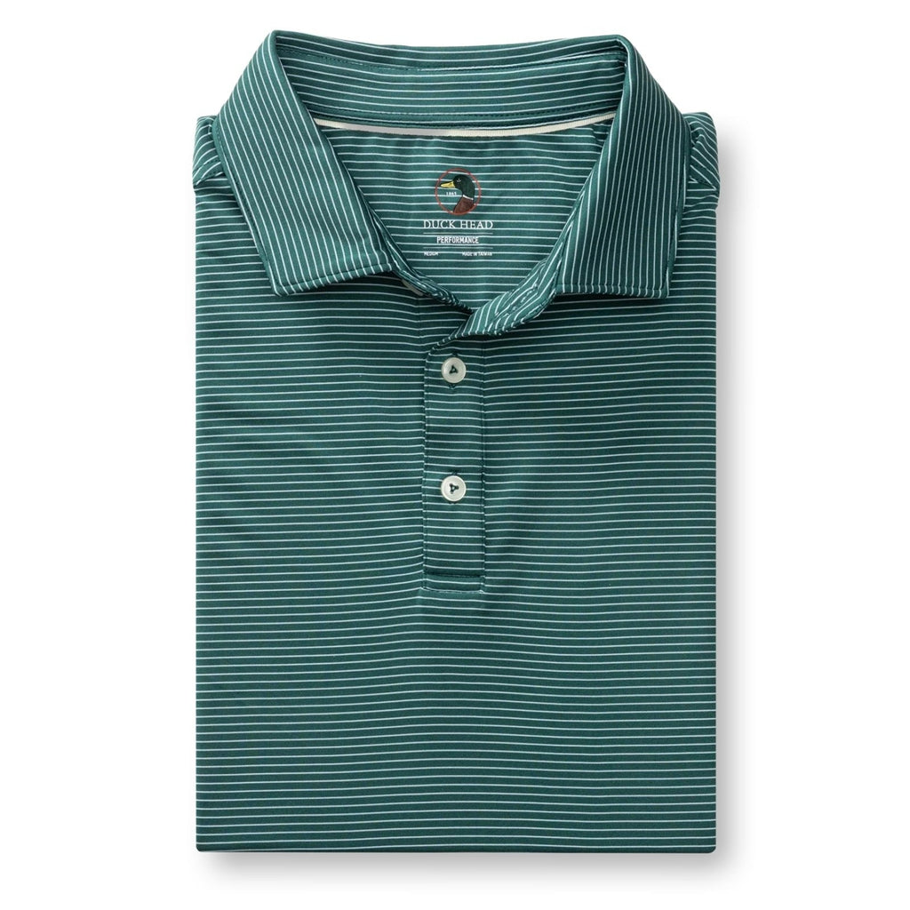 Duckhead Long Drive Stripe Performance Polo – Men's