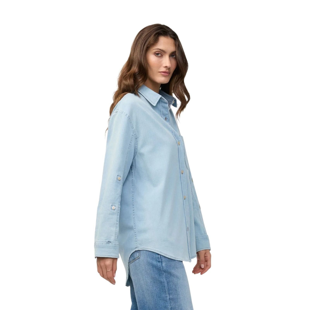 Duer Performance Denim Lite Relaxed Button Down – Women's