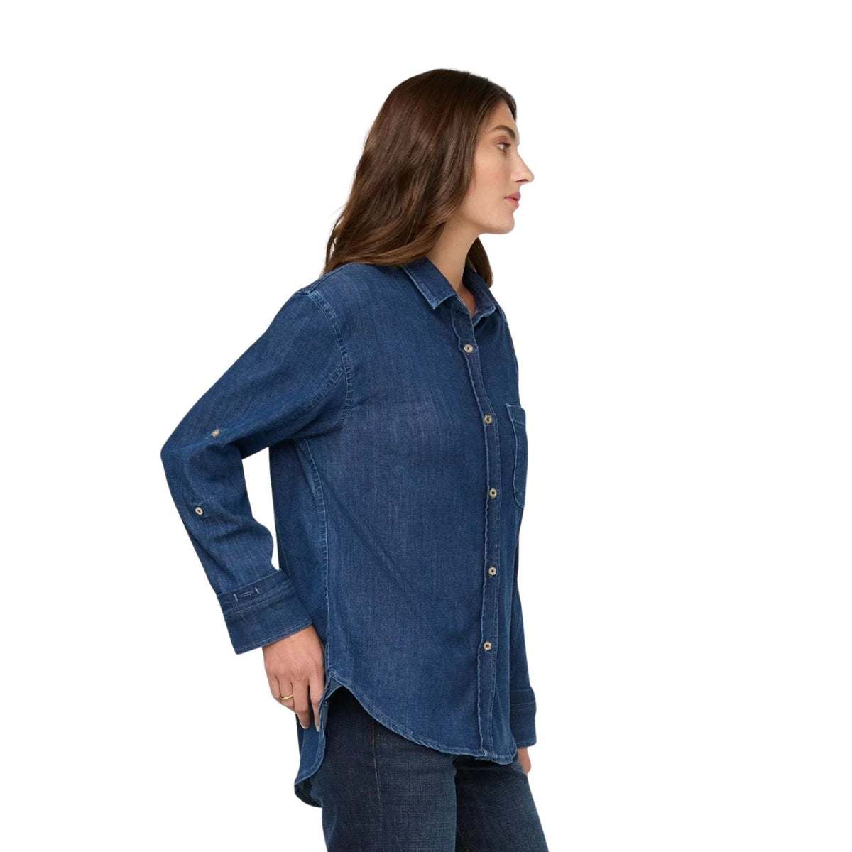 Duer Performance Denim Lite Relaxed Button Down – Women's
