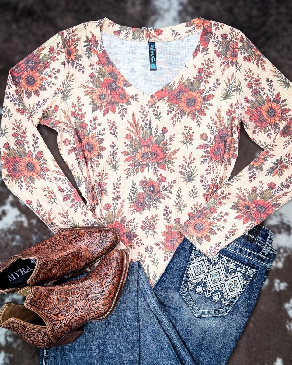 Dust & Daisies Long Sleeve Top by Sterling Kreek