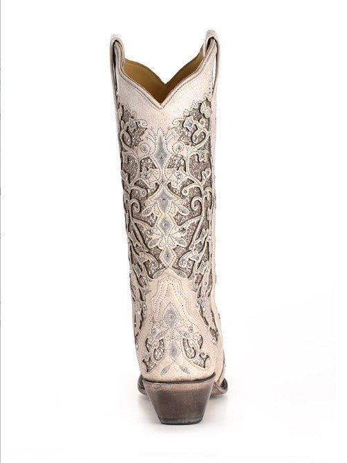 Dust to Diamond Snip Toe Boots in Ivory by Corral