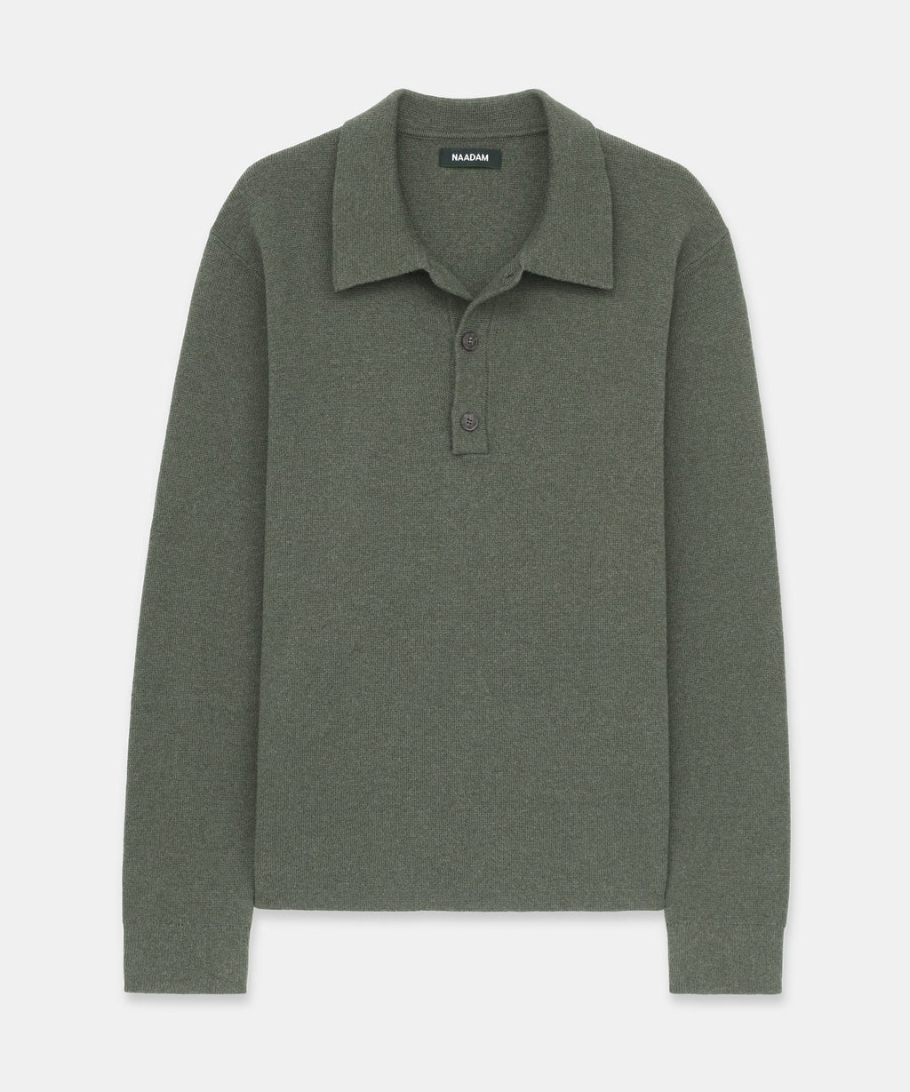 Cotton Cashmere Polo Sweater