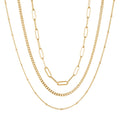 Tarnish Resistant 18k Gold Plated Set of 3-Chain Necklaces
