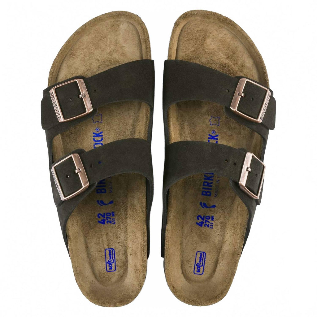 Unisex Arizona Soft Footbed Suede Sandals In Mocha