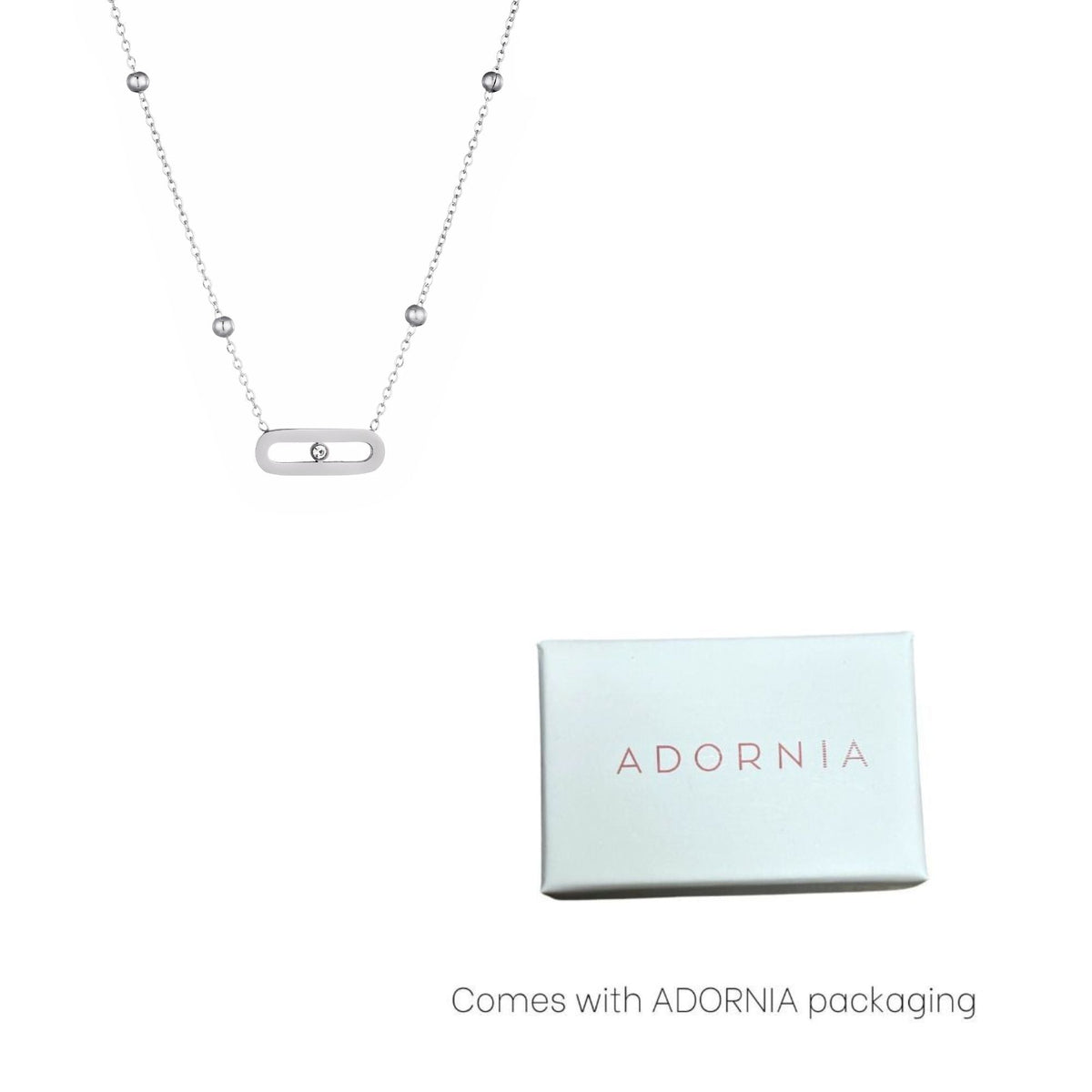 Tarnish Resistant Silver Plated Bar Necklace