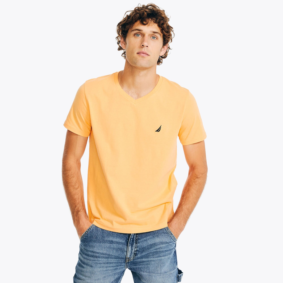 Nautica Mens Premium Cotton V-Neck T-Shirt