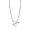 Silver Plated Crystal Toggle Tennis Necklace
