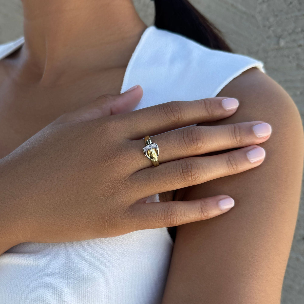 14k Gold Plated Buckle Ring