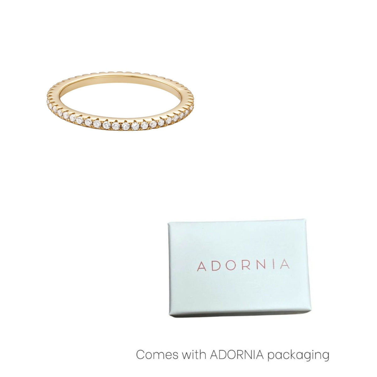 14k Gold Vermeil .925 Sterling Silver CZ Eternity Band Ring