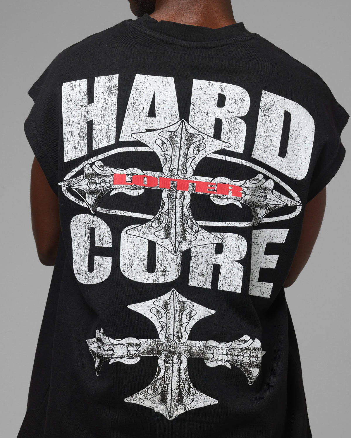 Loiter Hardcore Muscle T-Shirt Washed Black