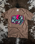 Electric Howdy Cow Print Graphic Tee