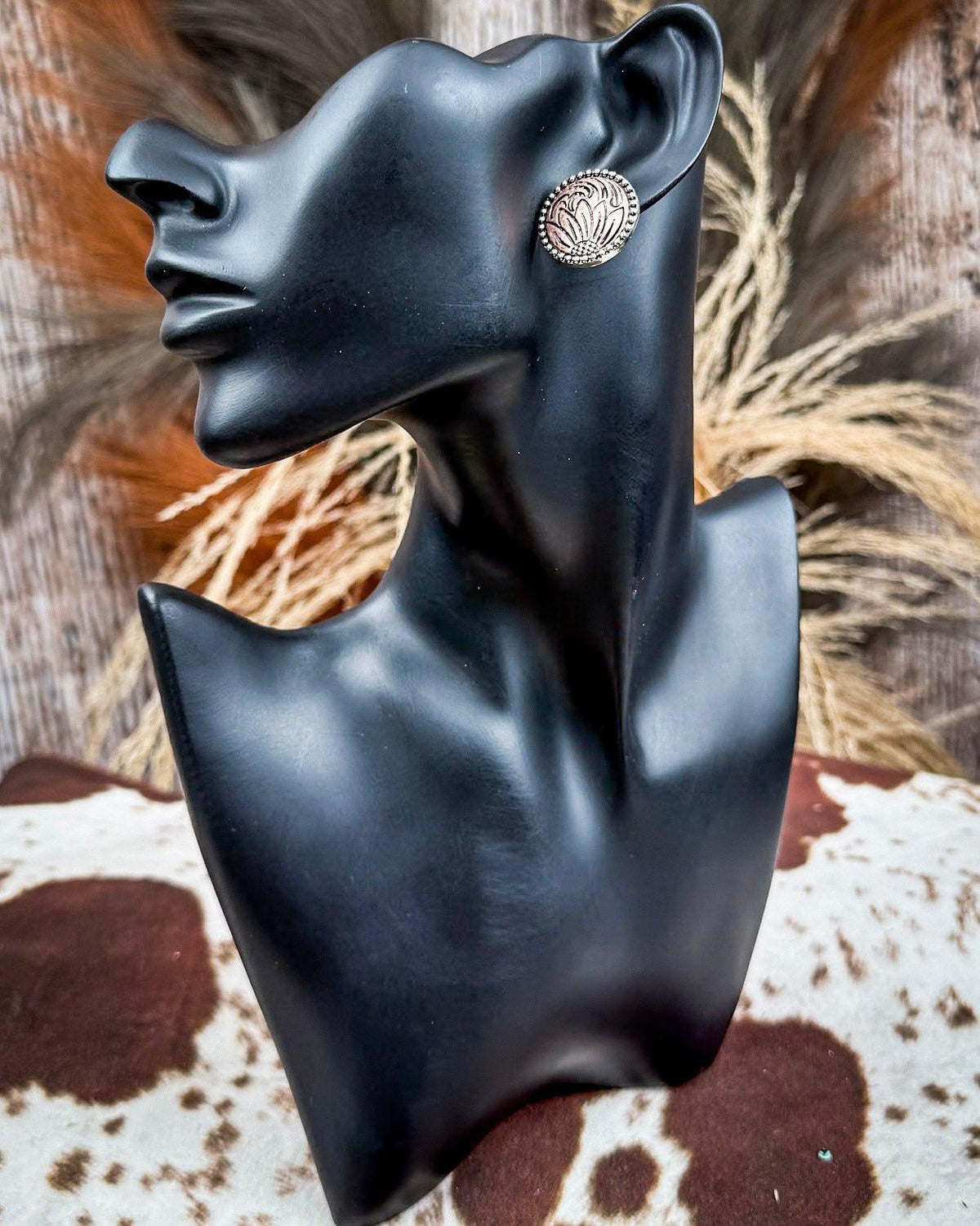 Eliza Flower Stud Fashion Earrings in Copper