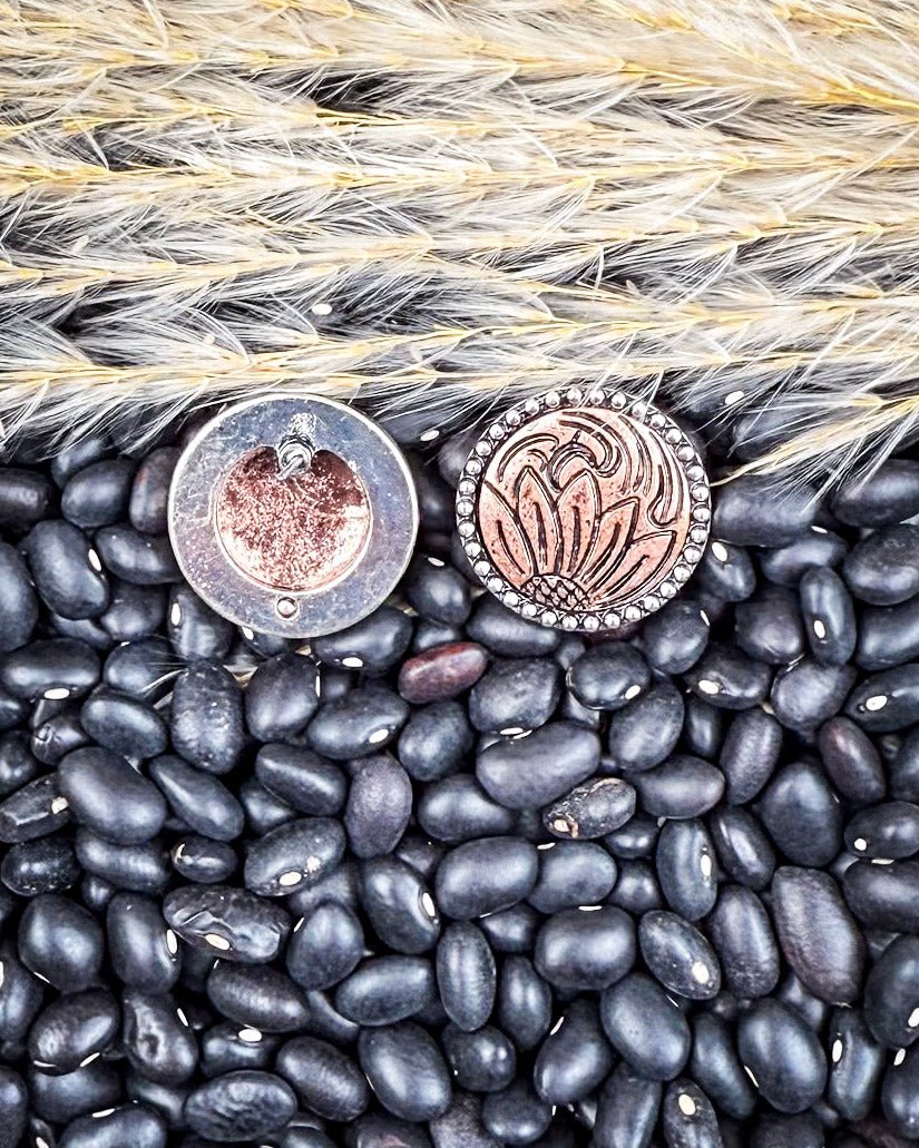 Eliza Flower Stud Fashion Earrings in Copper