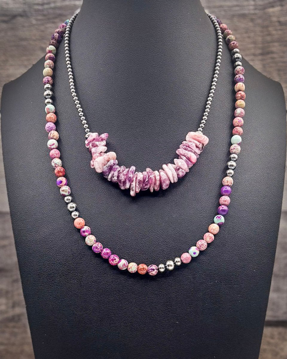 Elodie Purple Variscite and Sterling Silver Choker