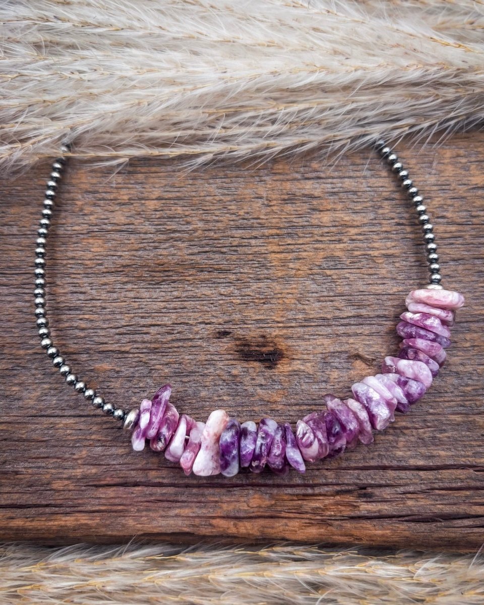 Elodie Purple Variscite and Sterling Silver Choker