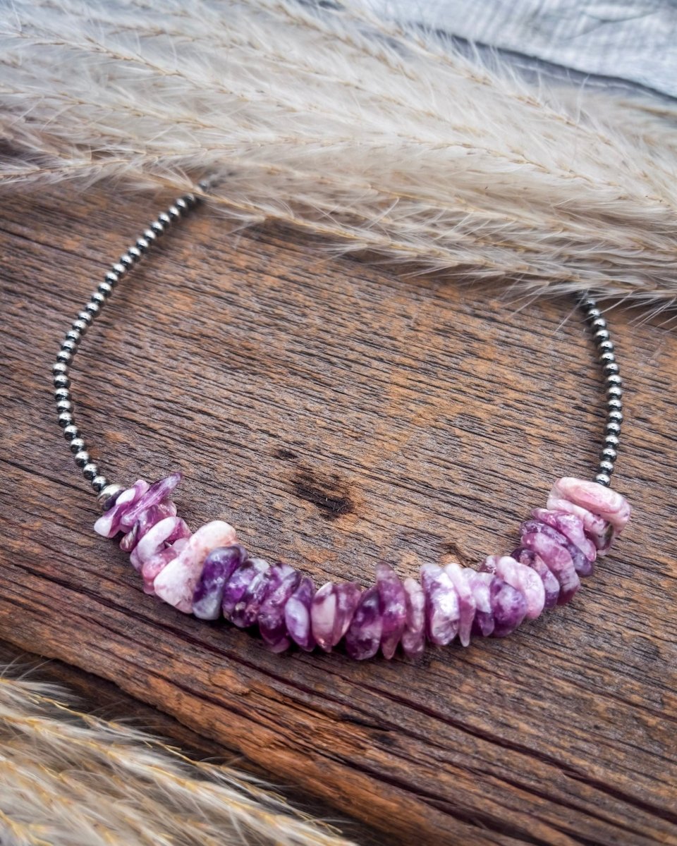 Elodie Purple Variscite and Sterling Silver Choker