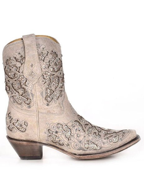 Elowyn Snip Toe Ankle Boots in Bone by Corral
