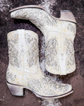 Elowyn Snip Toe Ankle Boots in Bone by Corral