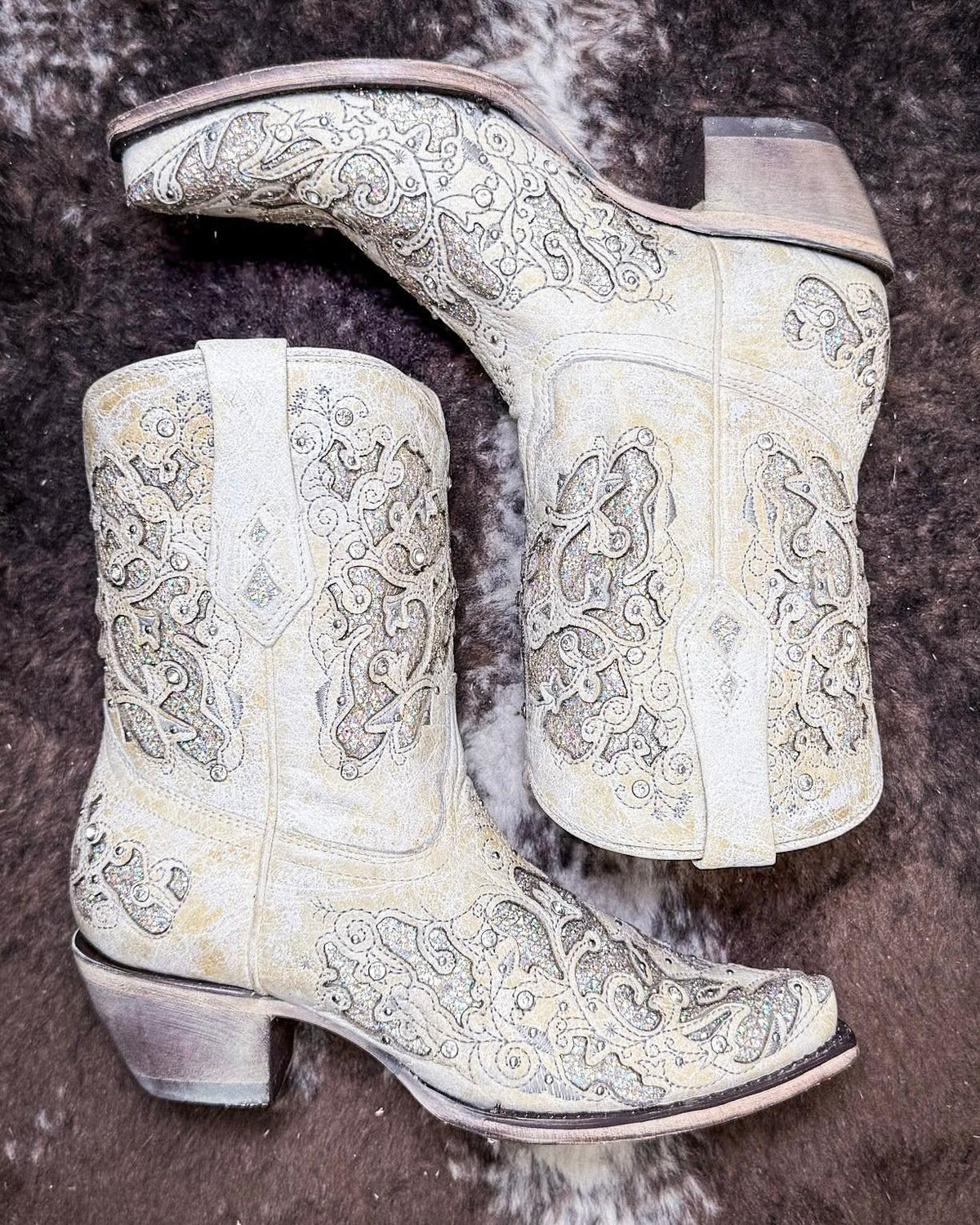 Elowyn Snip Toe Ankle Boots in Bone by Corral
