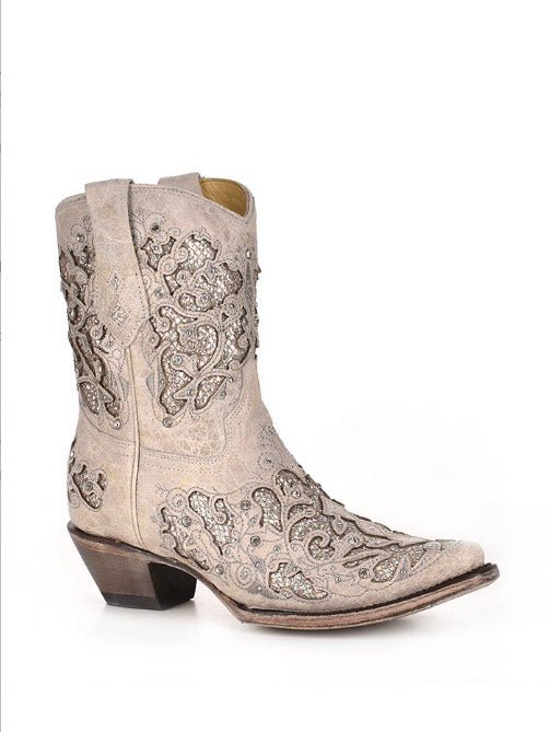 Elowyn Snip Toe Ankle Boots in Bone by Corral