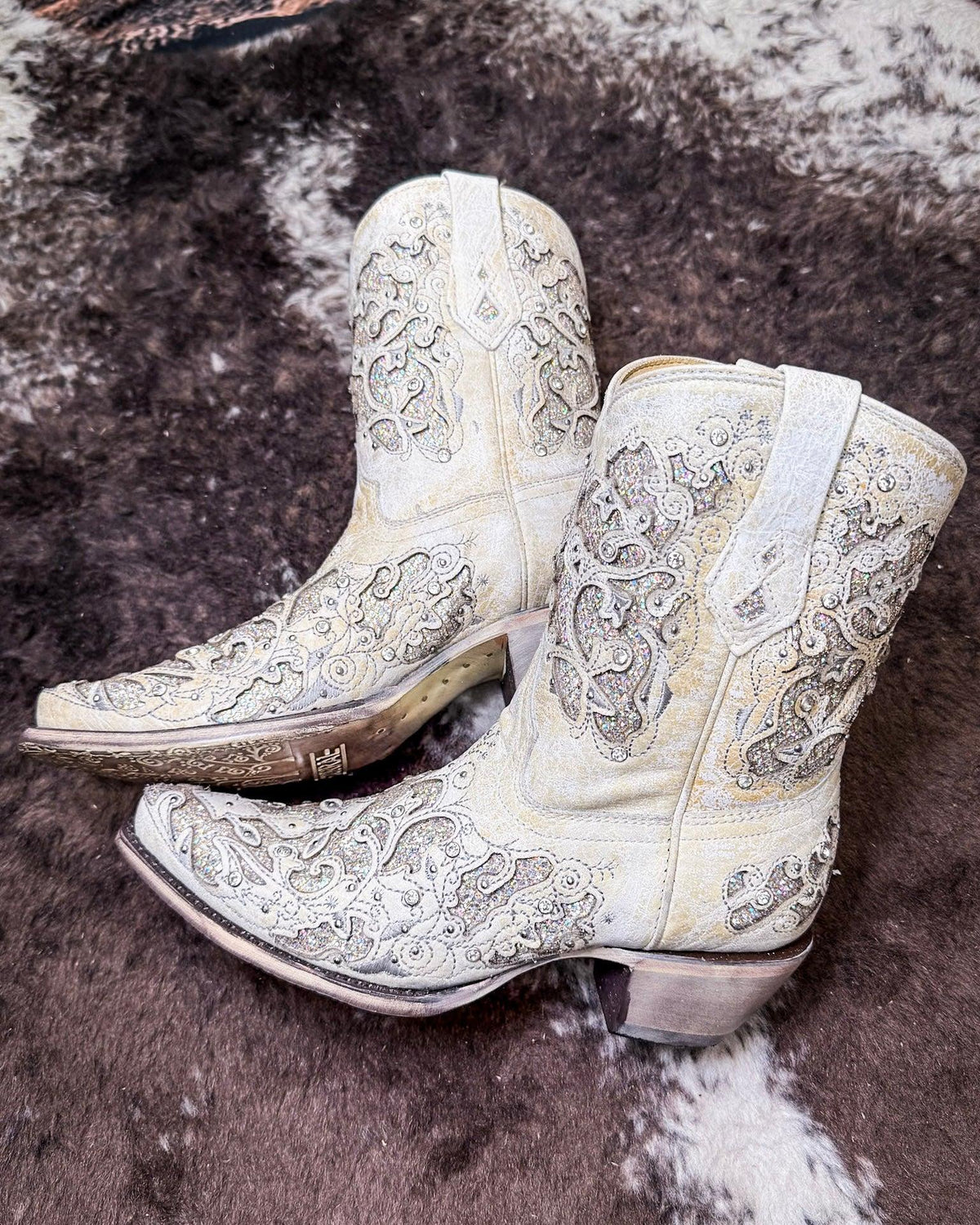 Elowyn Snip Toe Ankle Boots in Bone by Corral