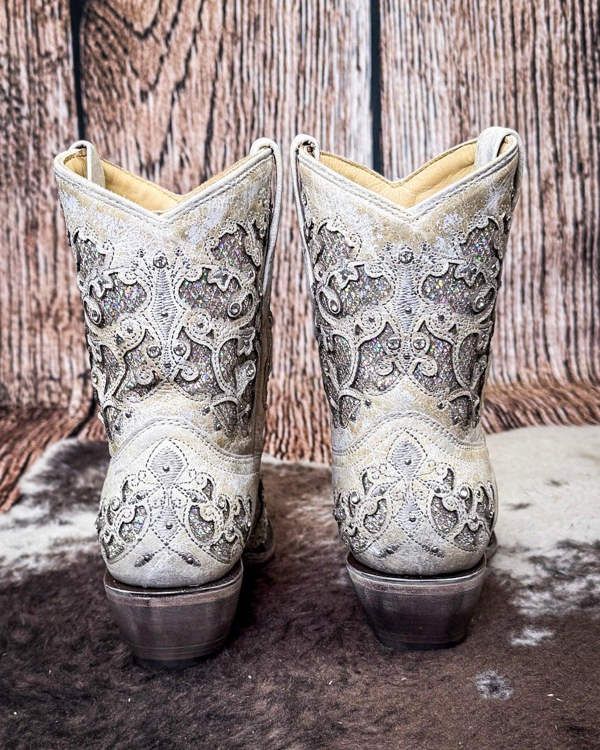 Elowyn Snip Toe Ankle Boots in Bone by Corral